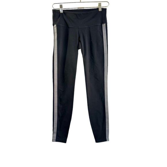 Athleta Mid Rise Leggings Women's S Black Gray Activewear Stretch - Picture 1 of 4